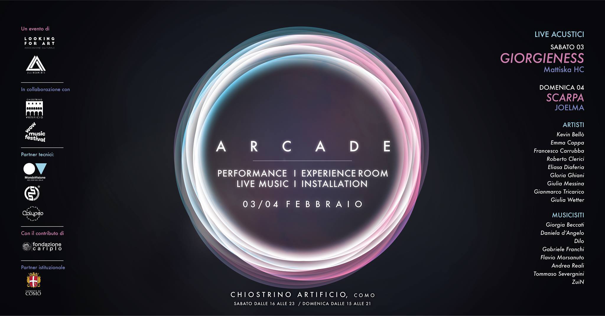 3 e 4 febbraio 2018 <br>Arcade<br>Festival of Performing Art